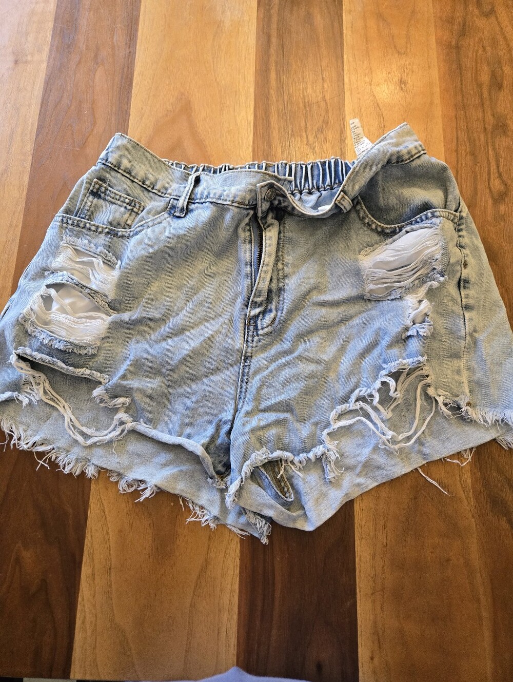 Amazon Light Blue Ripped Denim Shorts
